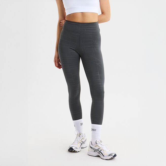 Logo Effect Emboss Tights Grå