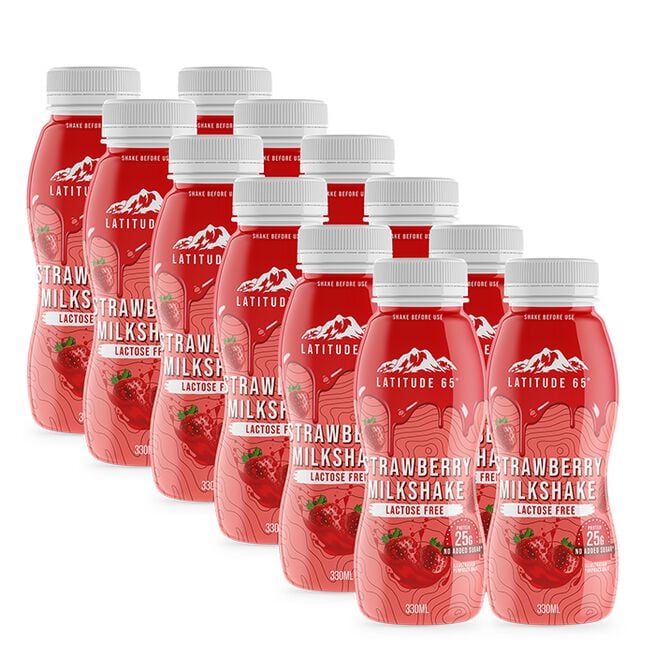 12 x Latitude 65 Protein Milkshake 330 ml Jordgubb