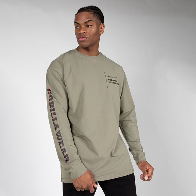 Boise Oversized Long Sleeve, Army Green, S 