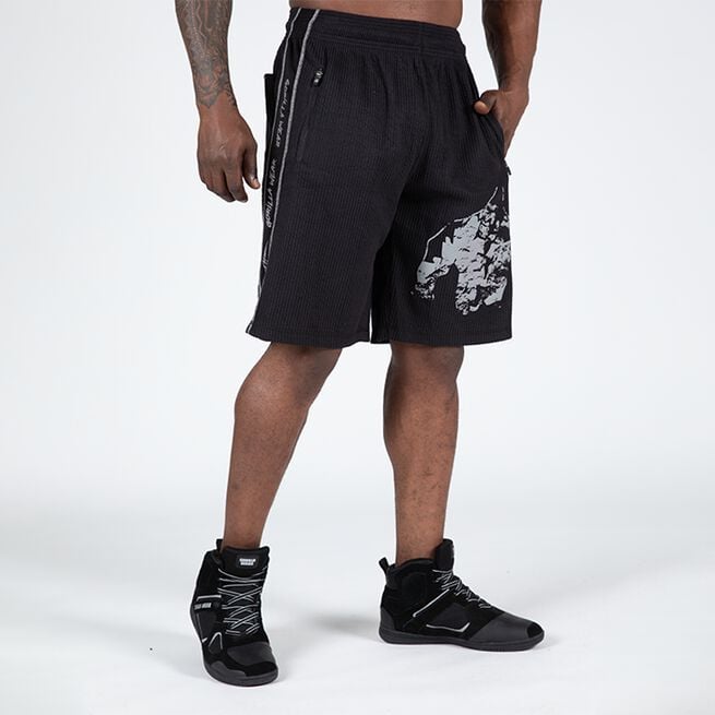 Gorilla Wear Buffalo Old School Workout Shorts, Black/Grey