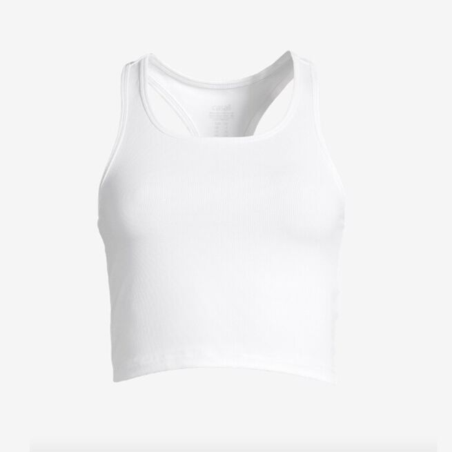 Crop Rib Racerback, White