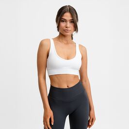 Seamless Deep V Bra, White, XS  Sport-Bh Vit