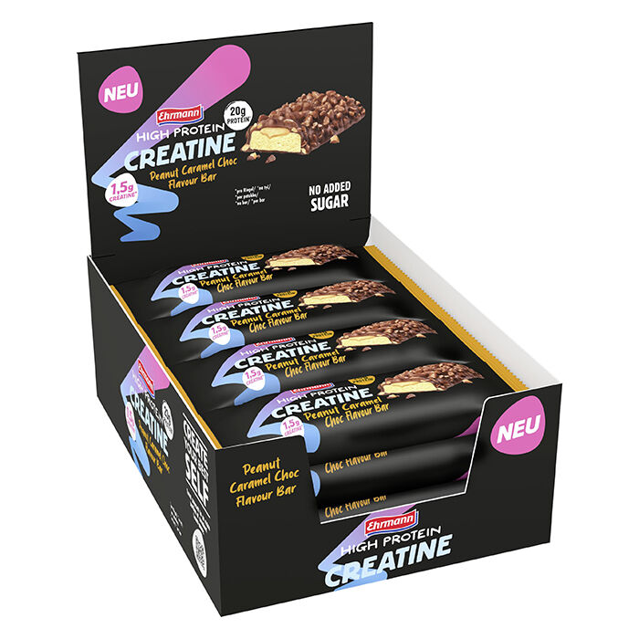High Protein Creatine Bar Proteinbar 12 x 60 g peanut_caramel_choc