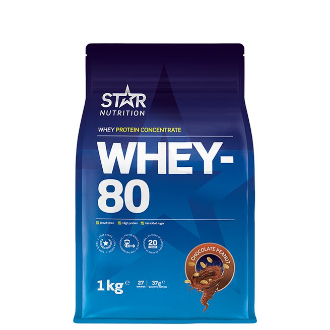 Whey-80 Vassleprotein 1 kg Chocolate Peanut