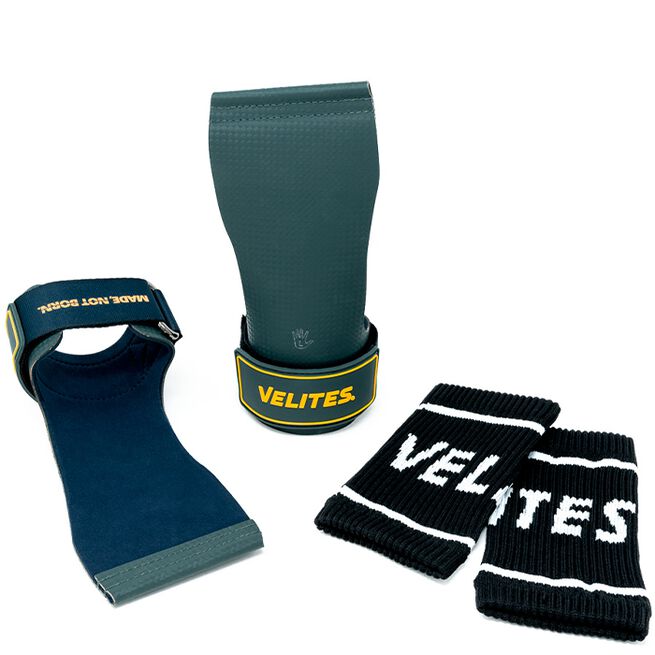 Velites Quad Ultra Hand Grips No Chalk Dark Green Kit, L