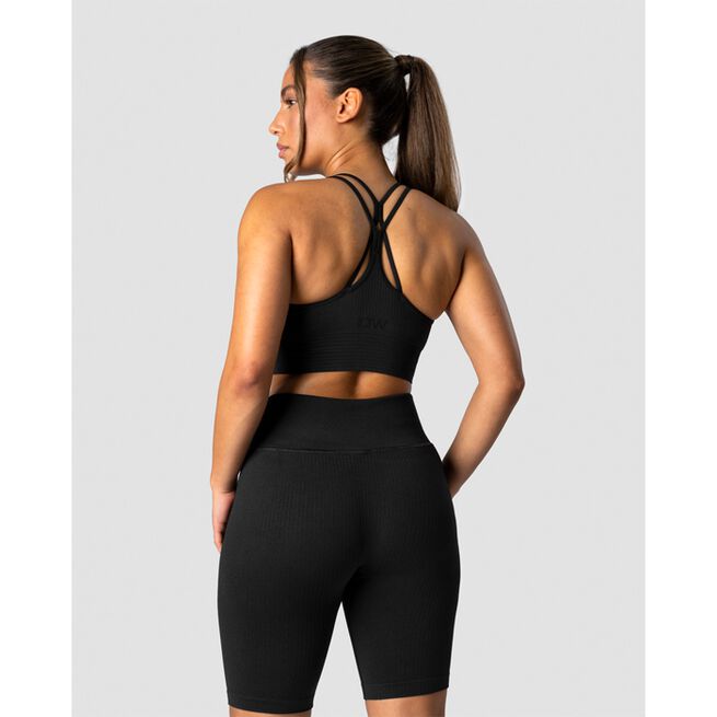 Ribbed Define Seamless Sports Bra, Black