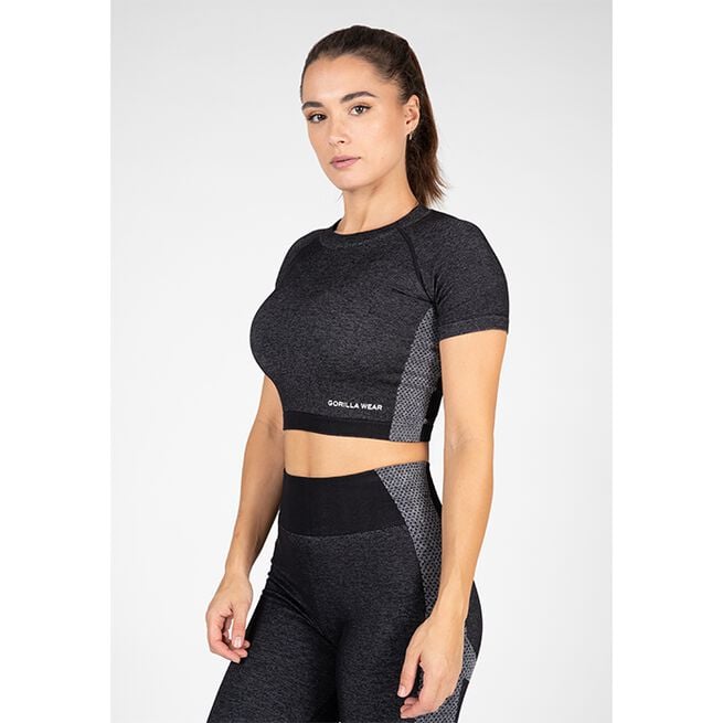 Selah Seamless Crop Top, Black