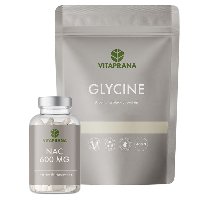 Glycine 400g + NAC 600 mg 100 kapslar Aminosyror