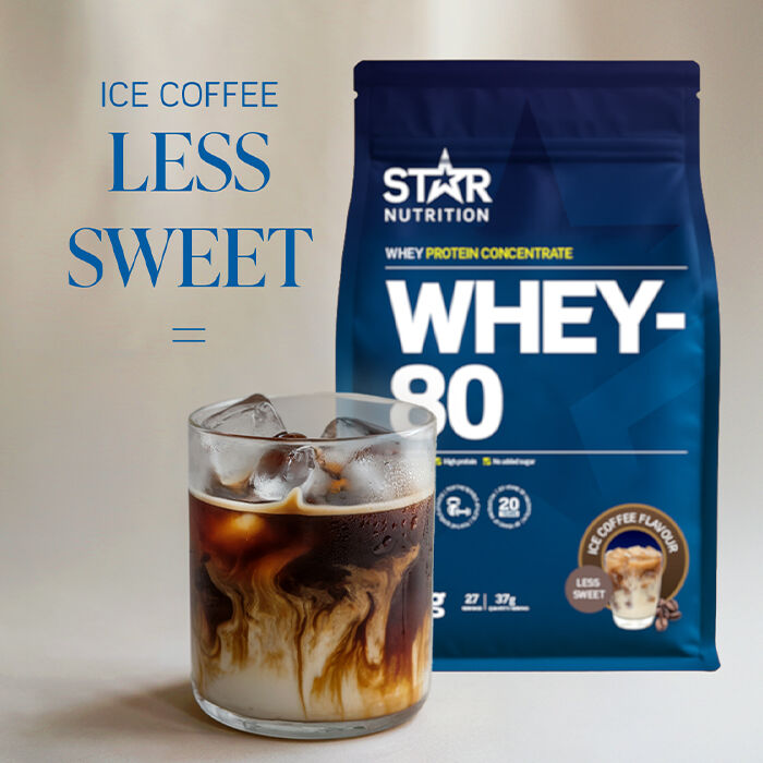 Whey-80 Vassleprotein 1 kg Ice-Coffee Less Sweet (NEW)