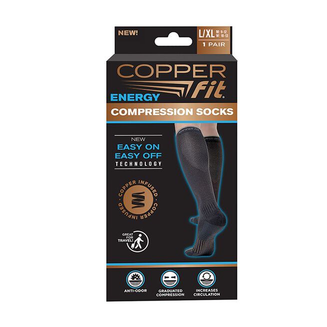 Copper Fit 2.0 Energy Compression Socks, L/XL 