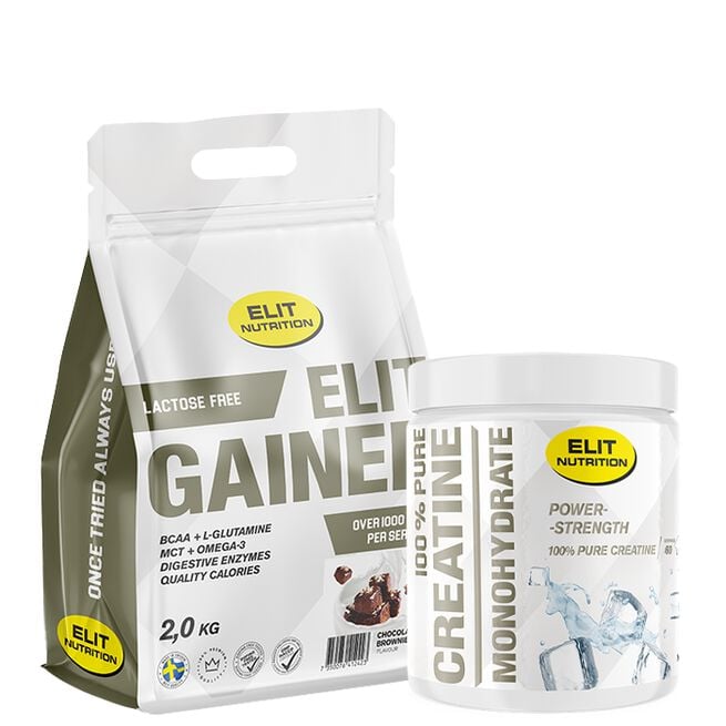 100% Pure Kreatin Monohydrat 300 g + Laktosfri Gainer 2 kg