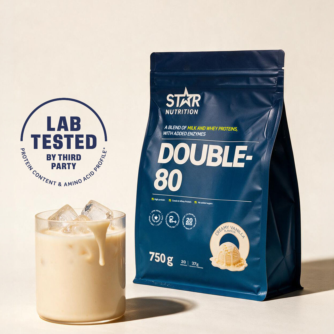 Double-80 Proteinpulver 750 g Creamy Vanilla