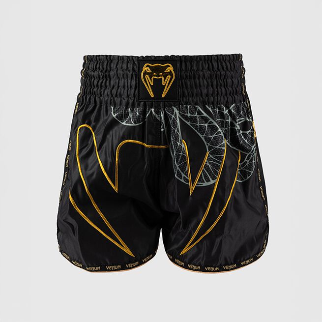 Serpenti Muay Thai-Shorts Svart Silver Guld