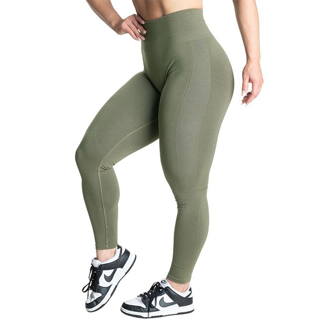 Scrunch APEX High Waisted Gym Leggings - Khaki Green – VeganmuscleGymwear