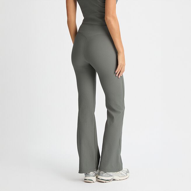 Ribbade Flare Tights Grön