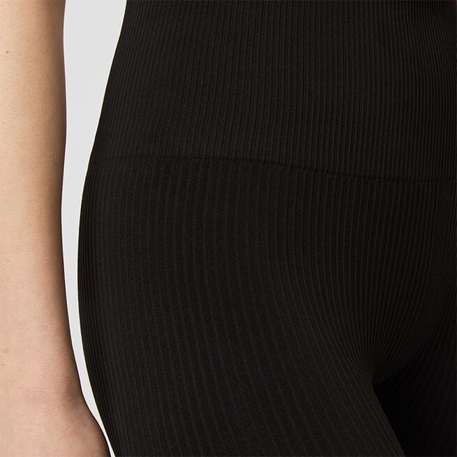 Seamless Ribbed Byxor Svart