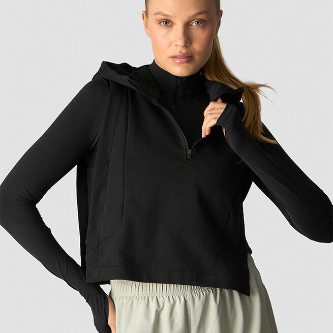 Mirage Sleeveless Hoodie Wmn, Black