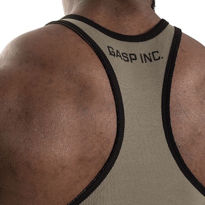 Ribbed T-back, Washed Green