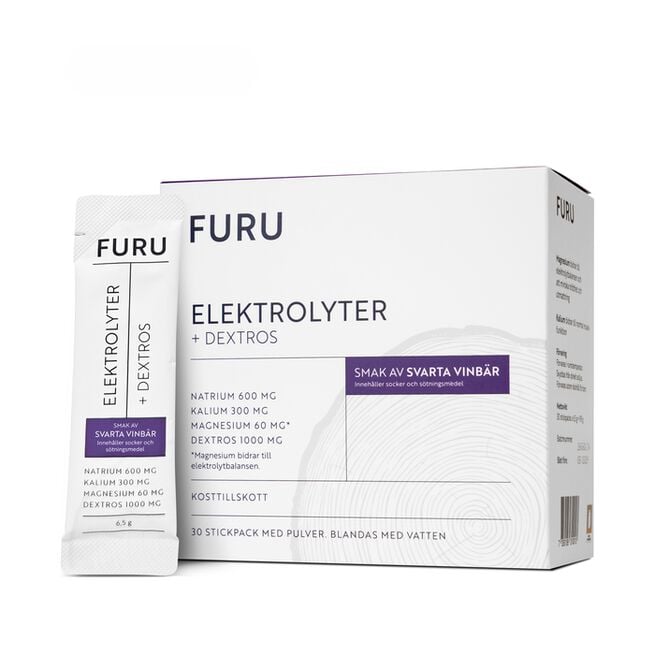 Elektrolyter + Dextros Svarta Vinbär 30 stickpacks