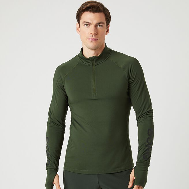 Träningströja Half Zip Grön