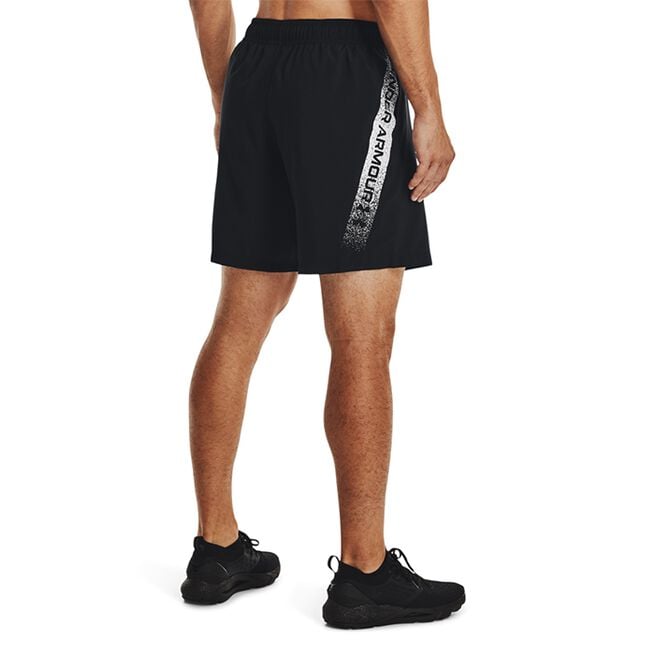 UA Woven Graphic Shorts, Black/White