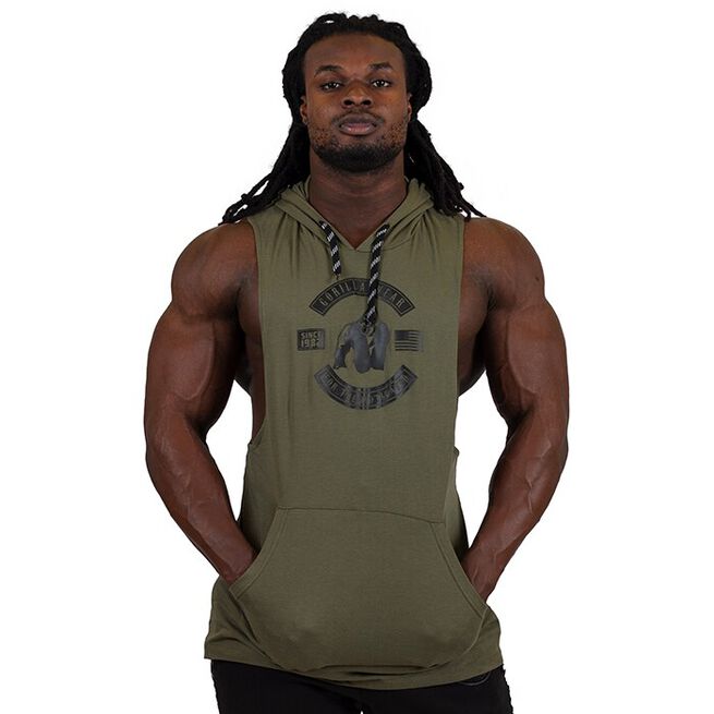 Lawrence Hooded Tank Top, Army, XXL 