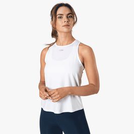 High Neck Tank Top, White Träningslinne Vit