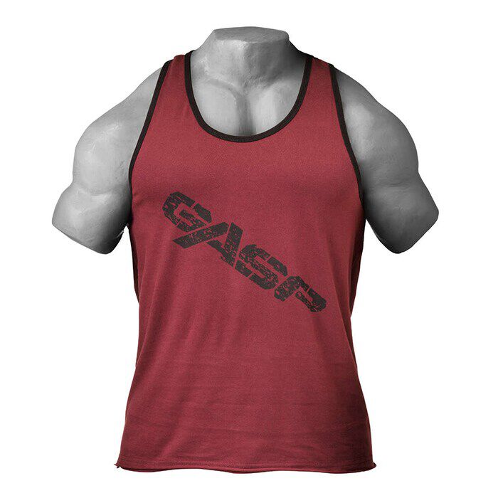 Vintage T-Back Linne M&ouml;rkr&ouml;d