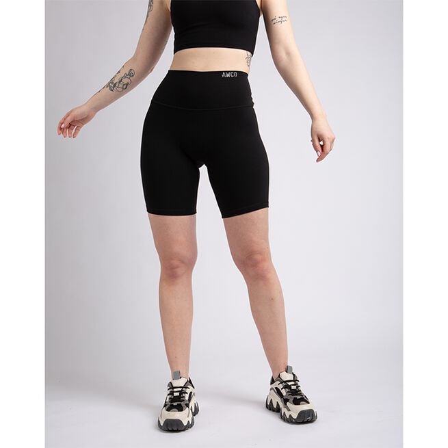 AWCO Studio Biker Shorts, Matte Black