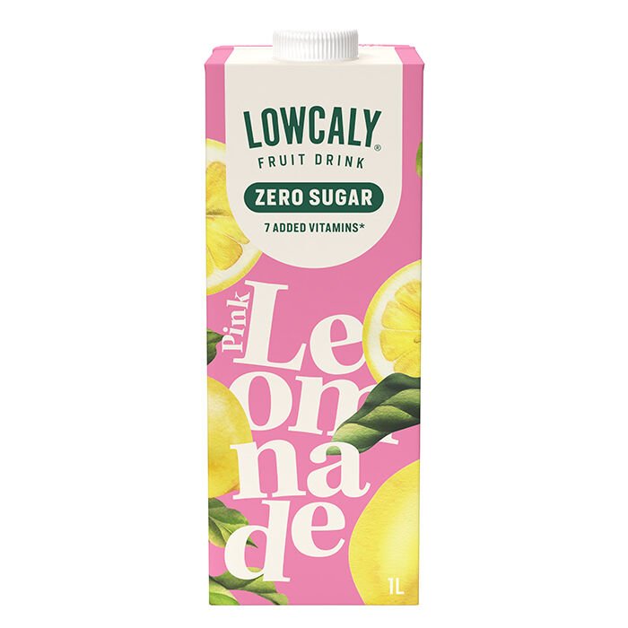 Lowcaly Fruit Drink, 1000 ml, Pink Lemonade Kort datum Pink Lemonade