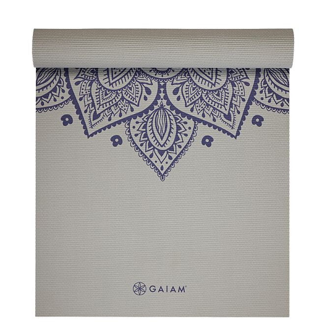 Gaiam Sustained Grey Sundial Flower Yoga Mat 5 mm