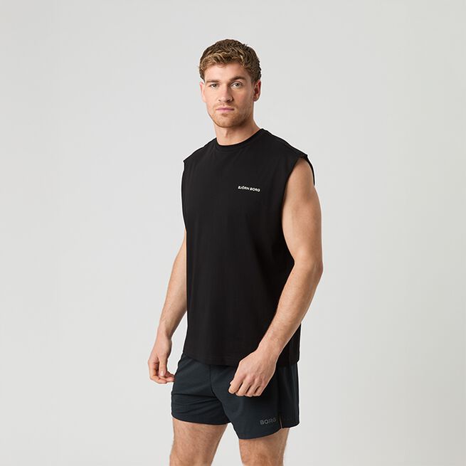 Oversized Sleeveless T-shirt Svart