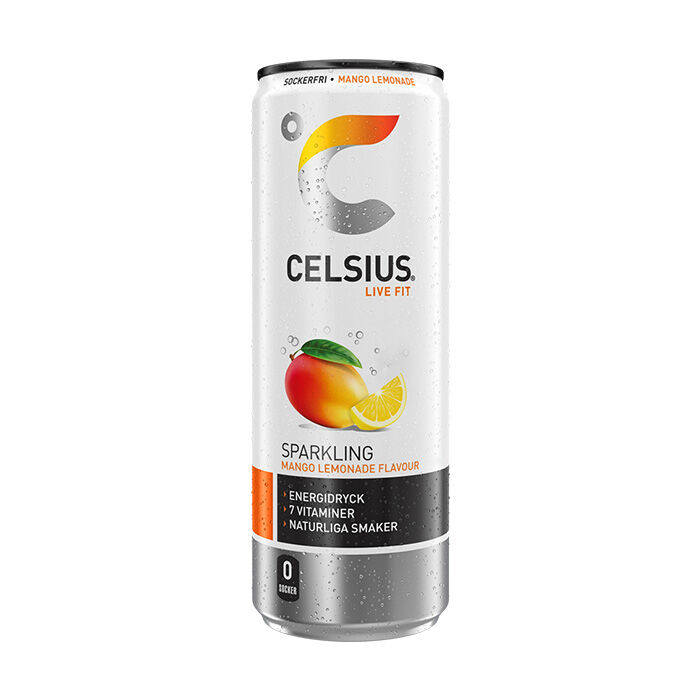 24 x Celsius, 355 ml 2 kr pant Mango Lemonade