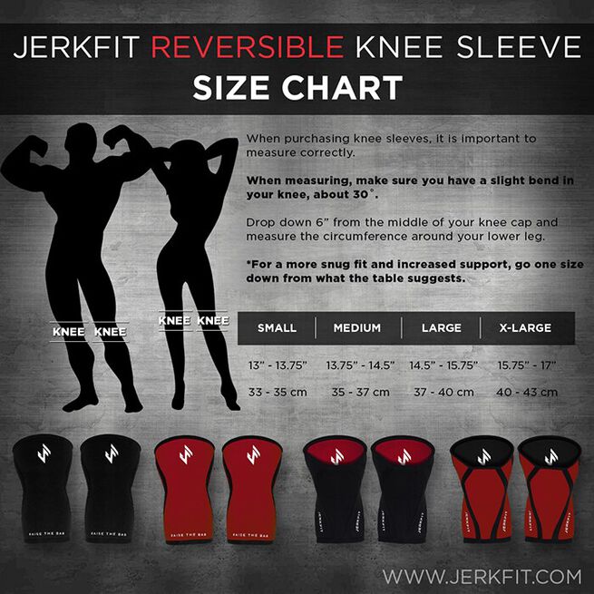Jerkfit Reversible Knee Sleeves-XLARGE 