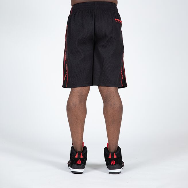 Buffalo Old School Workout Shorts, Black/Red