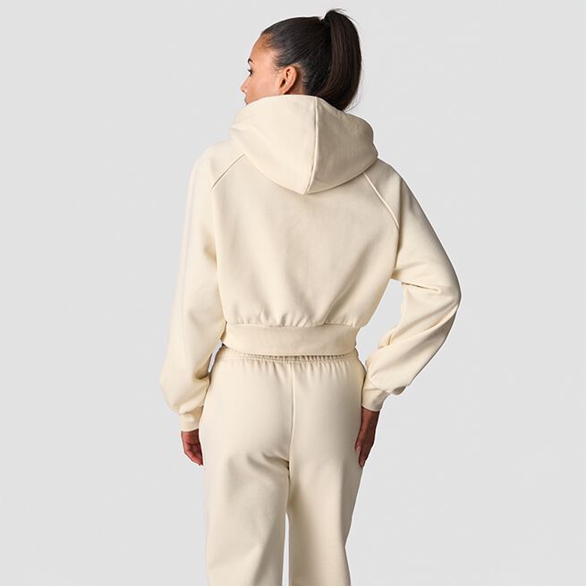 Everyday Cropped Hoodie Wmn, Cream