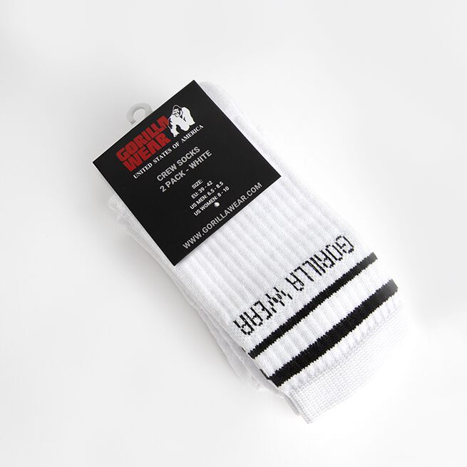 Gorilla Wear Crew Socks 2-Pack, White