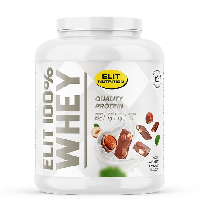 ELIT 100% Whey Vassleprotein 2000 g Hazelnut & Nougat