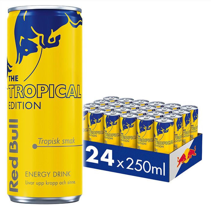 24 x Red Bull Energidryck, 250 ml, Tropical Edition 2026 2 kr pant Original