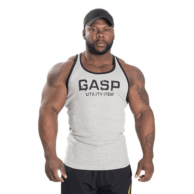 Ribbed T-back, Grey Melange