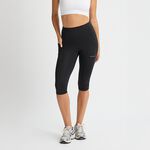 Flattering High Waist Capri Tights, Black, M