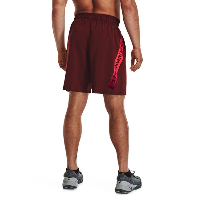 UA Woven Graphic Shorts, Chestnut Red/Bolt Red