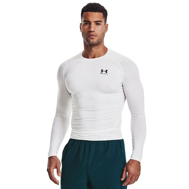 UA HG Armour Comp LS, White