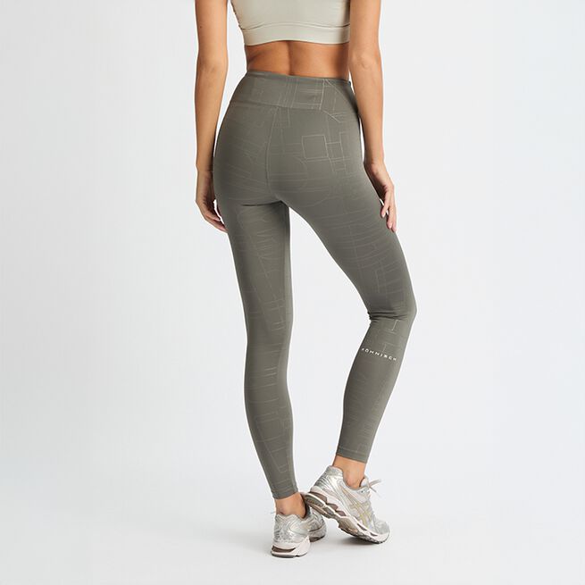 Logo Effect Emboss Tights Grön
