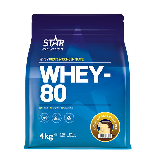 Whey-80 Vassleprotein 4 kg Chokladbanan