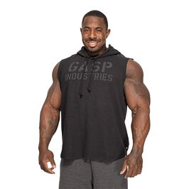 Gasp Thermal sl Hoodie, Washed Black Thermal Kortärmad Hoodie Svart