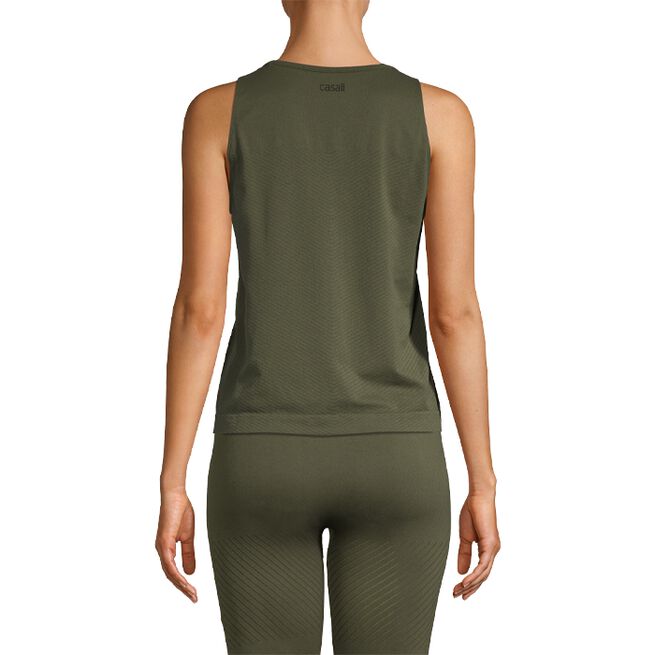 Seamless Blocked Tank, Forest Green, S 