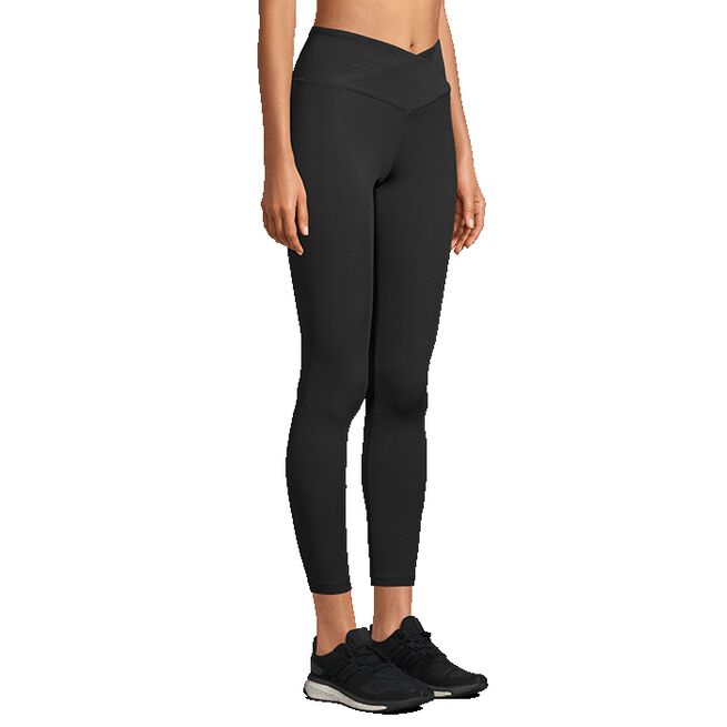 Overlap High Waist Tights, Black