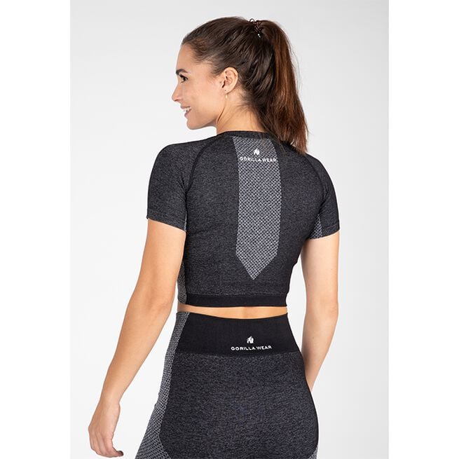 Selah Seamless Crop Top, Black