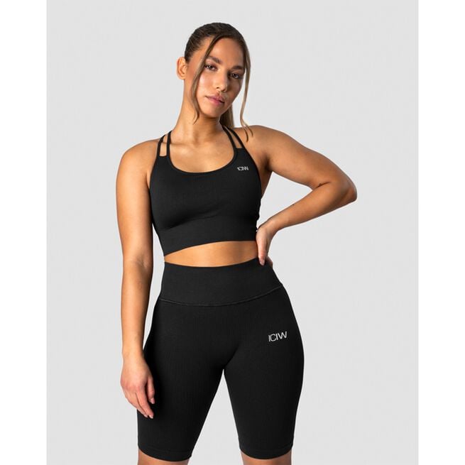 Ribbed Define Seamless Sports Bra, Black